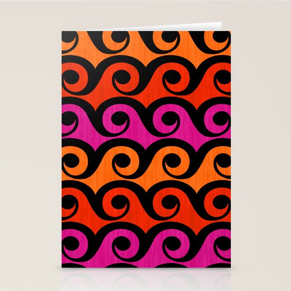Surf's Up Waves Colorful Pattern  Stationery Card Gallery Image 2