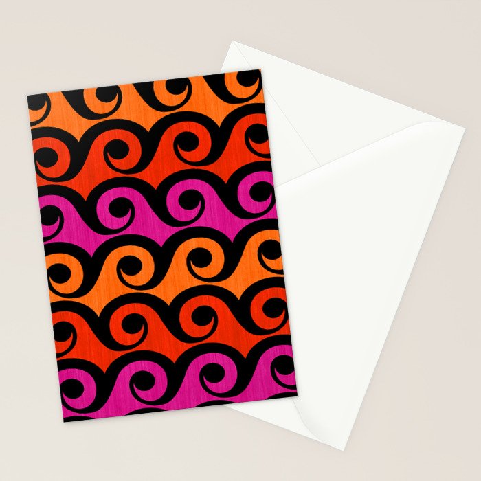 Surf's Up Waves Colorful Pattern  Stationery Card Gallery Image 2
