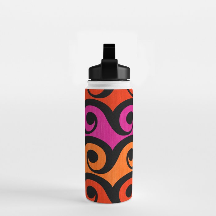 Surf's Up Waves Colorful Pattern  Water Bottle Gallery Image 2