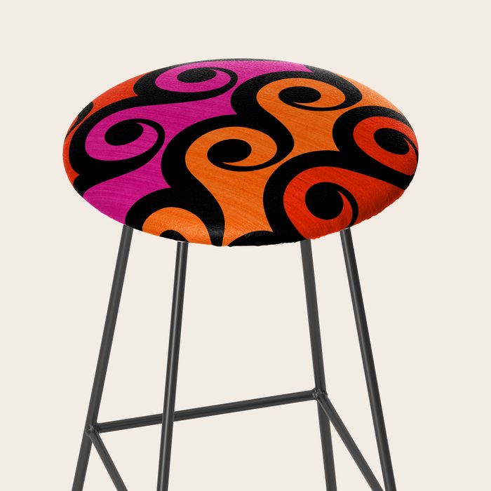 Surf's Up Waves Colorful Pattern  Stool Gallery Image 2