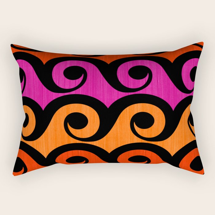 Surf's Up Waves Colorful Pattern  Rectangular Pillow Gallery Image 2