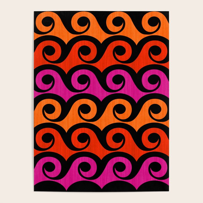 Surf's Up Waves Colorful Pattern  Poster Gallery Image 4