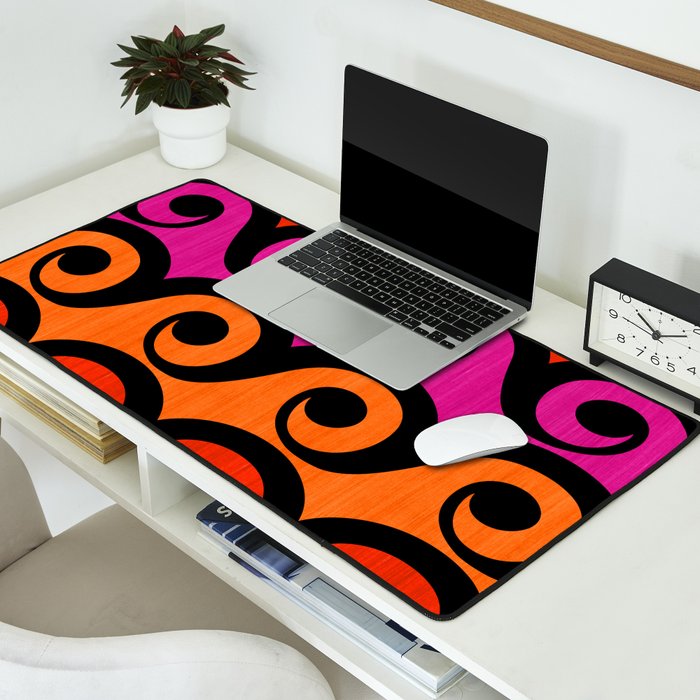 Surf's Up Waves Colorful Pattern  Desk Mat Gallery Image 2