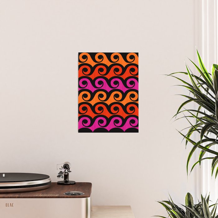 Surf's Up Waves Colorful Pattern  Poster Gallery Image 2