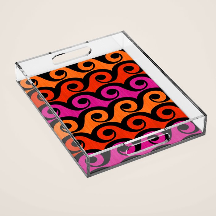 Surf's Up Waves Colorful Pattern  Acrylic Tray Gallery Image 1
