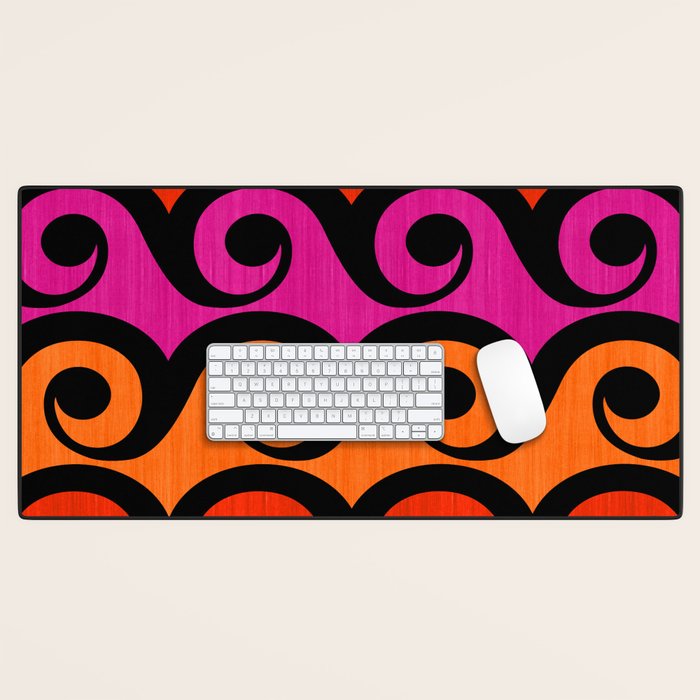 Surf's Up Waves Colorful Pattern  Desk Mat Gallery Image 1