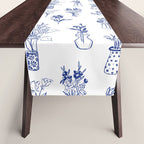 Simple Still Life with Flowers and Vases Table Runner Gallery Image 1