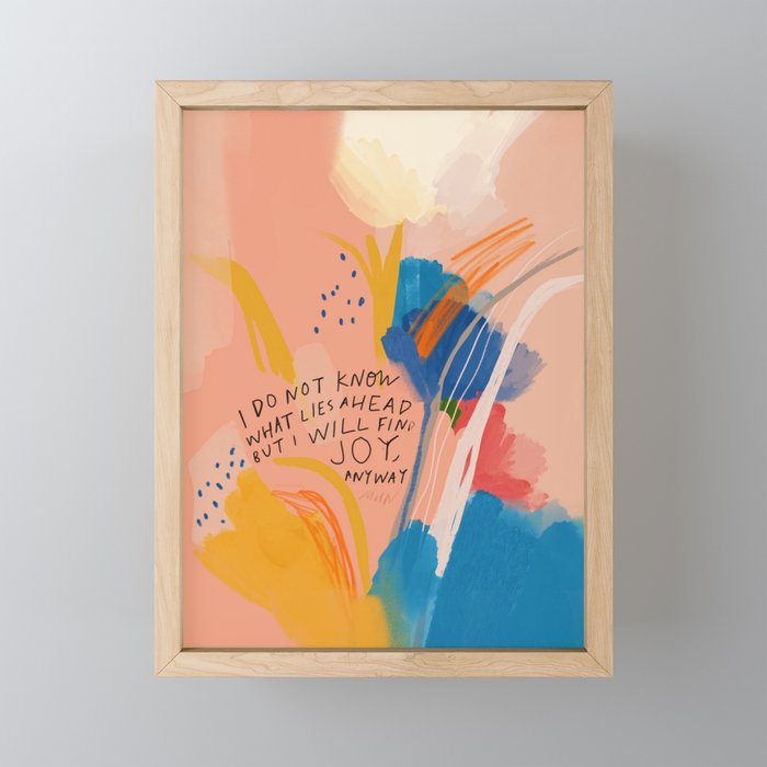 Find Joy. The Abstract Colorful Florals Mini Art Print Gallery Image 1