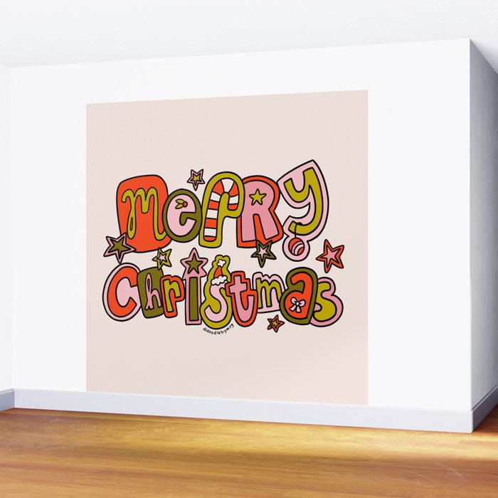 Merry Christmas Doodle Wall Mural Gallery Image 2