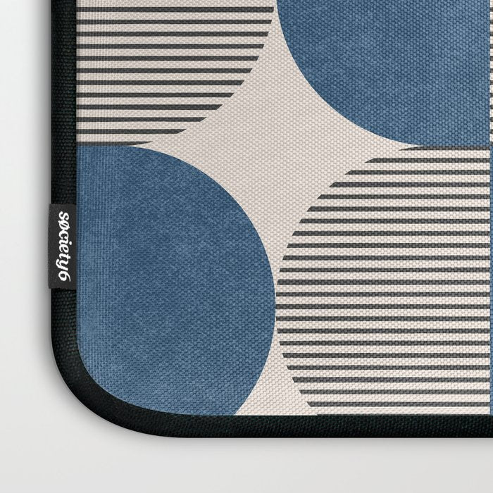 Semicircle Stripes - Blue Laptop Sleeve Gallery Image 3