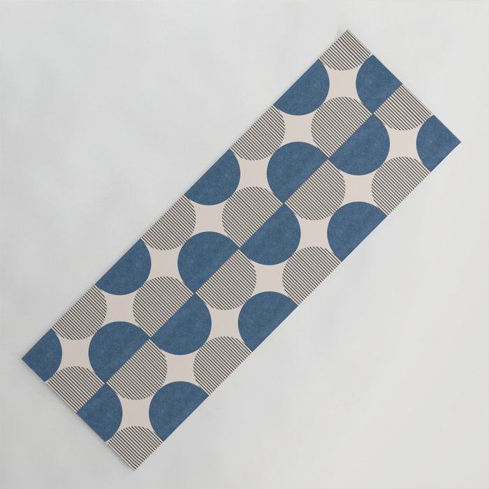Semicircle Stripes - Blue Yoga Mat Gallery Image 1