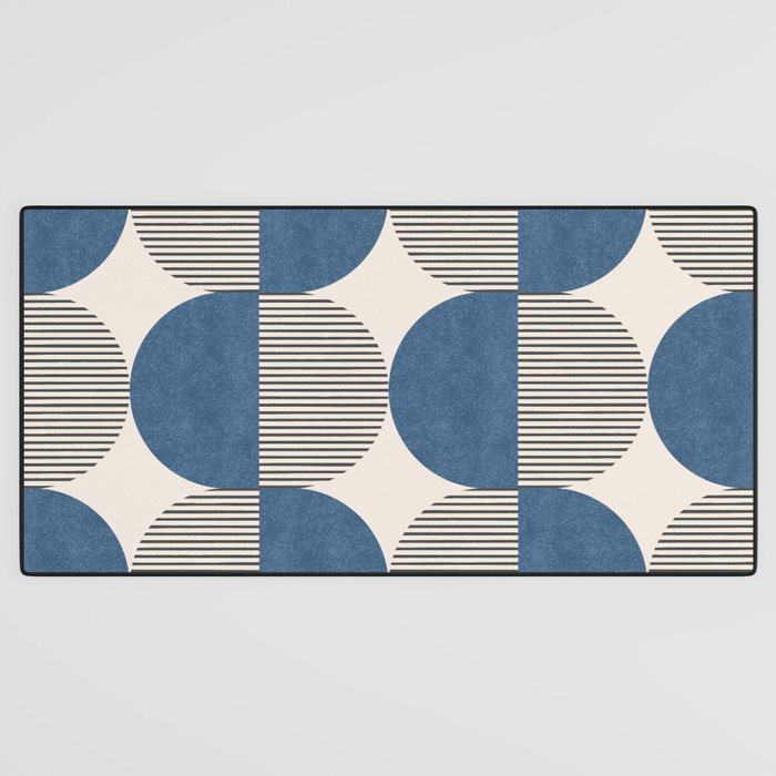 Semicircle Stripes - Blue Desk Mat Gallery Image 3