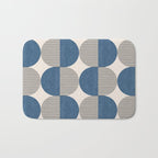 Semicircle Stripes - Blue Bath Mat Gallery Image 1