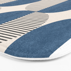 Semicircle Stripes - Blue Bath Mat Gallery Image 3
