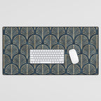 Art Deco, Decorative Fan Leaves Desk Mat Gallery Image 1