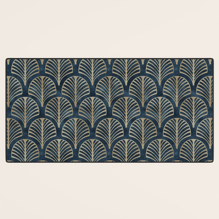 Art Deco, Decorative Fan Leaves Desk Mat Gallery Image 3