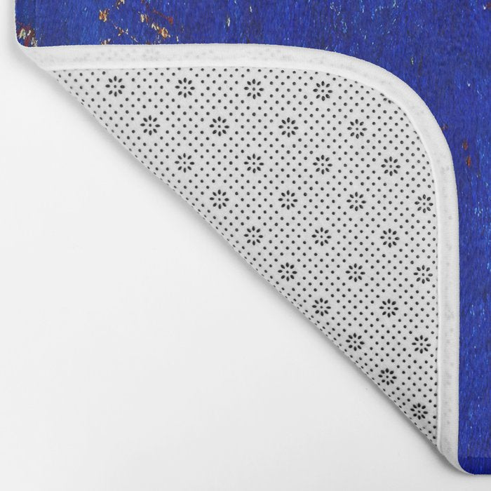 -A5- Royal Calm Blue Bohemian Moroccan Artwork. Bath Mat Gallery Image 2