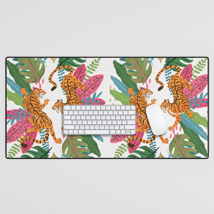 Wild Jungle Tigers Desk Mat Gallery Image 1