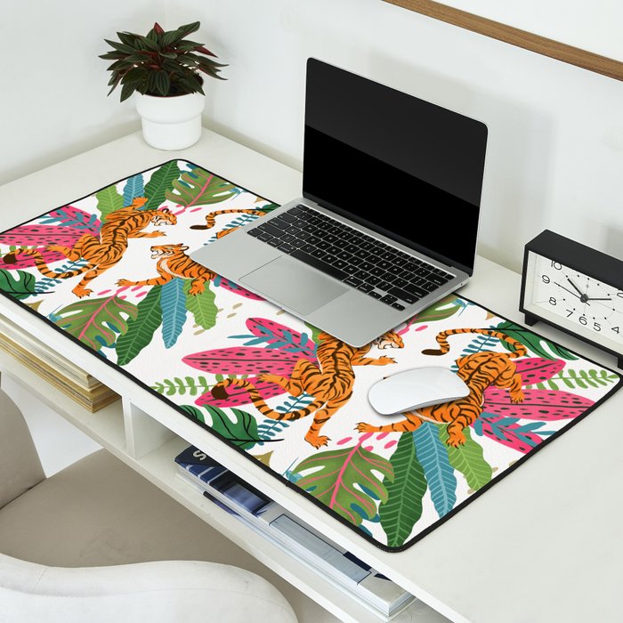 Wild Jungle Tigers Desk Mat Gallery Image 2