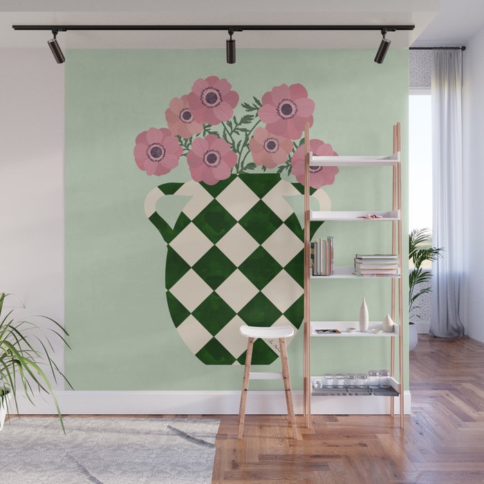 Anemones and vase Wall Mural Gallery Image 1