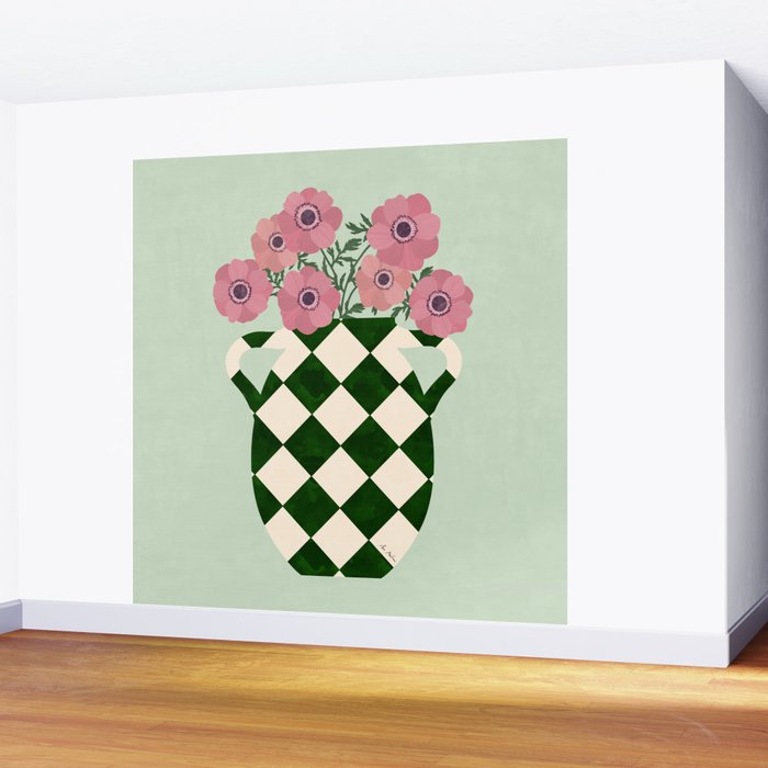 Anemones and vase Wall Mural Gallery Image 2