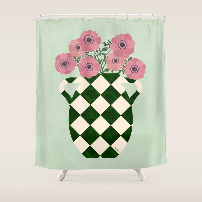 Anemones and vase Shower Curtain Gallery Image 1