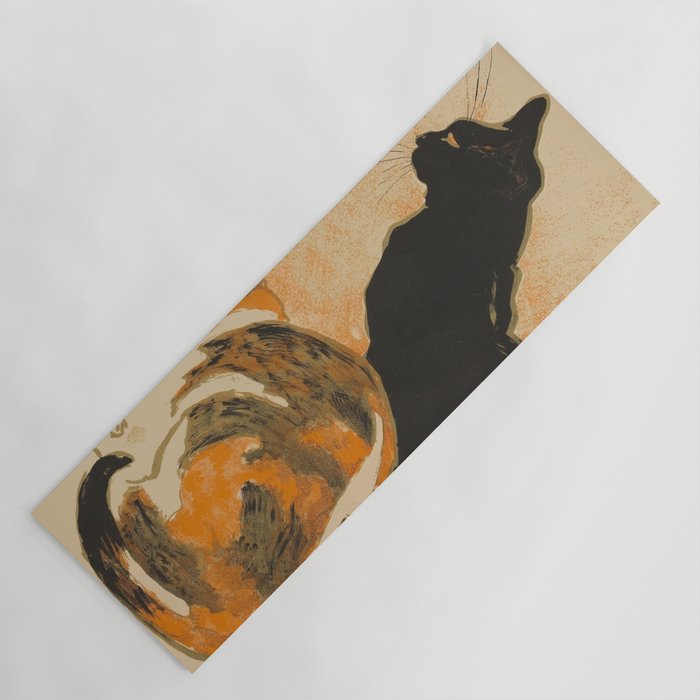 At the Bodiniere Théophile-Alexandre Steinlen 1894 Cat Ink Illustration Yoga Mat Gallery Image 1
