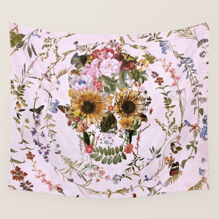 Circle Of Life Skullw Wall Tapestry Gallery Image 4