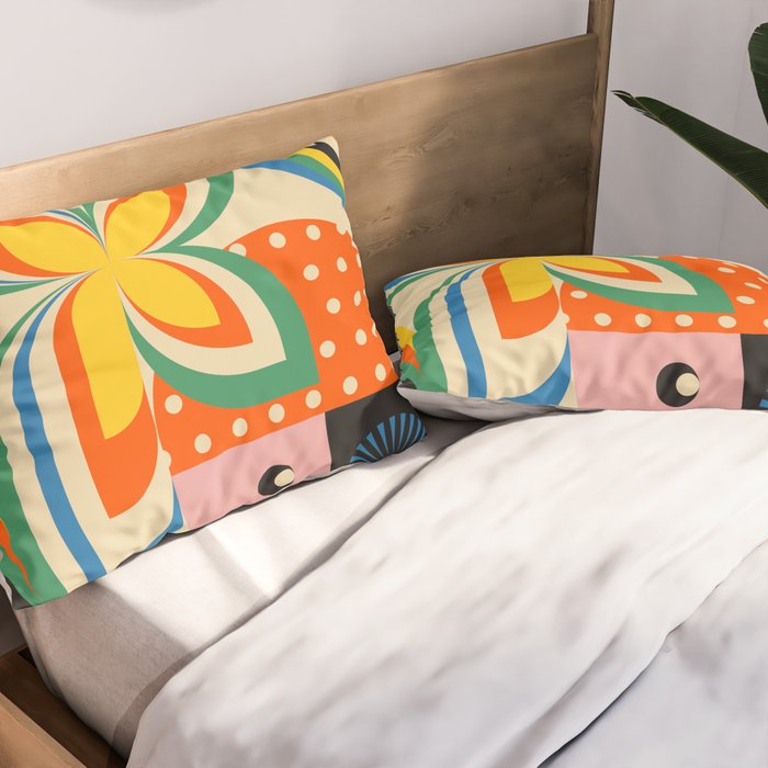 Colorful Flower Girl Pillow Sham Gallery Image 2