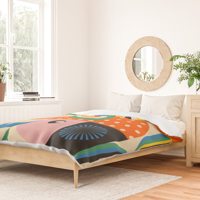 Colorful Flower Girl Duvet Cover Gallery Image 2