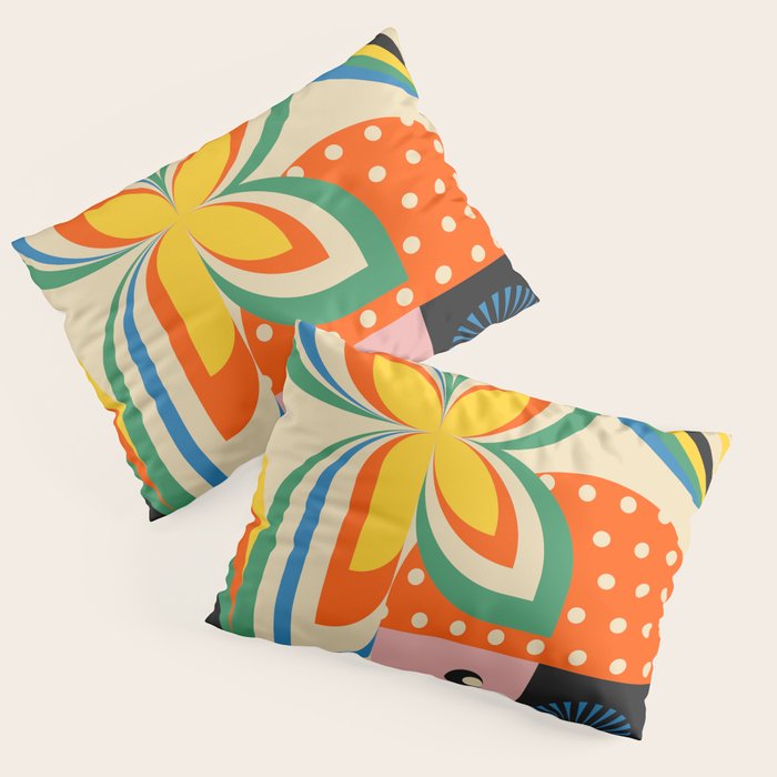 Colorful Flower Girl Pillow Sham Gallery Image 1