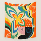Colorful Flower Girl Wall Tapestry Gallery Image 4