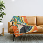Colorful Flower Girl Throw Blanket Gallery Image 1