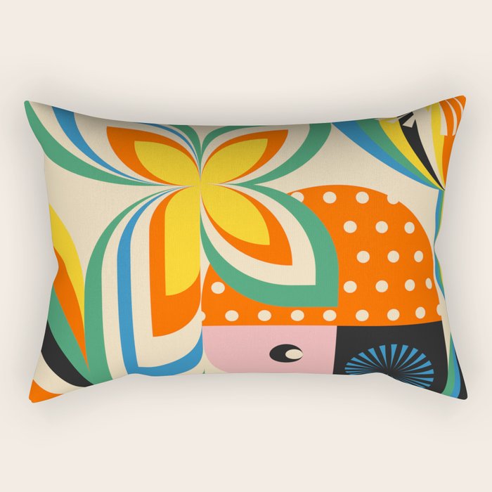 Colorful Flower Girl Rectangular Pillow Gallery Image 2