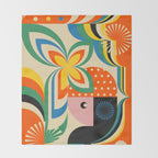 Colorful Flower Girl Throw Blanket Gallery Image 2