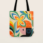 Colorful Flower Girl Tote Bag Gallery Image 1