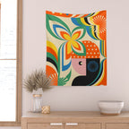 Colorful Flower Girl Wall Tapestry Gallery Image 2