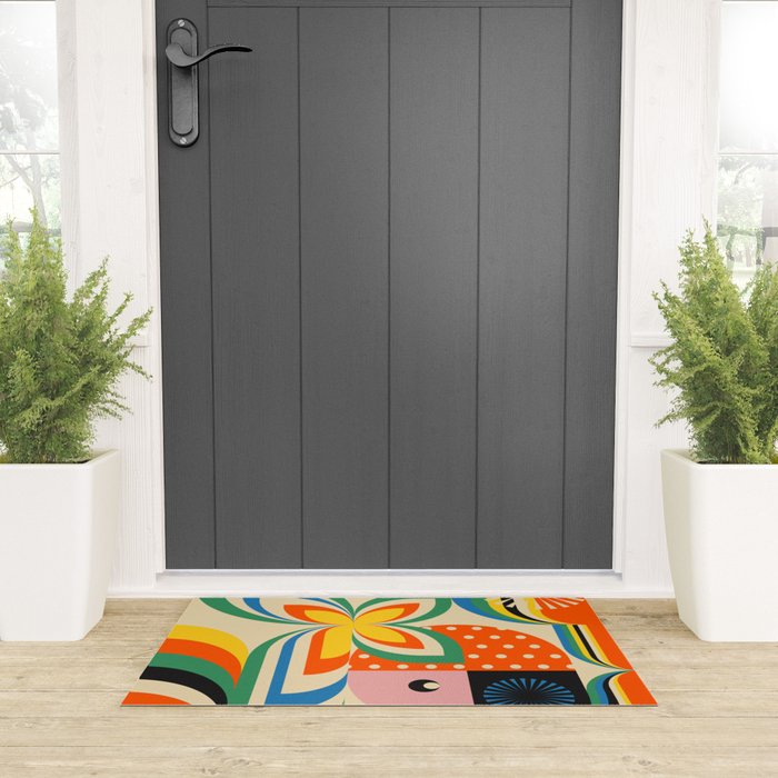 Colorful Flower Girl Welcome Mat Gallery Image 3