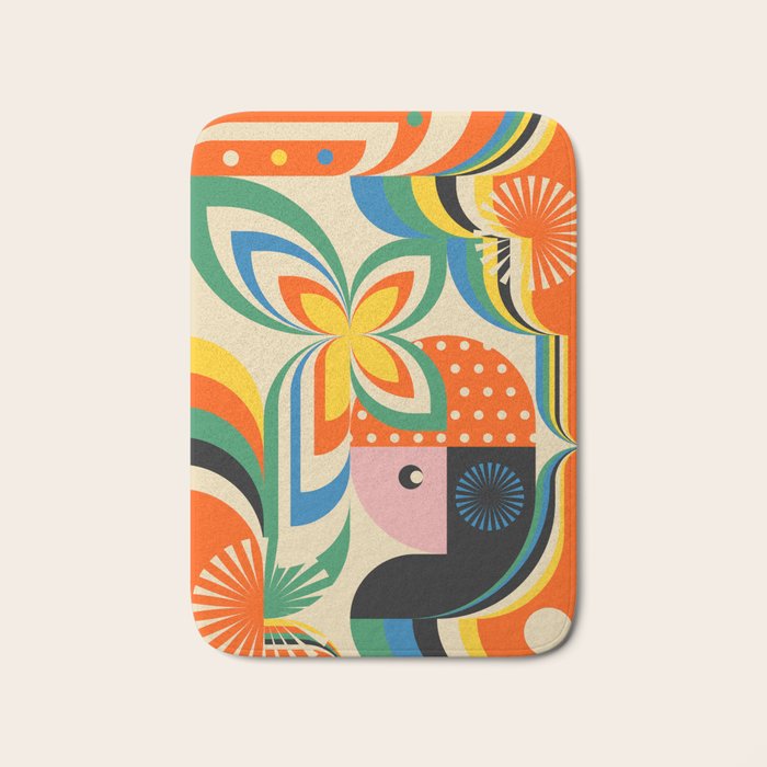 Colorful Flower Girl Bath Mat Gallery Image 1