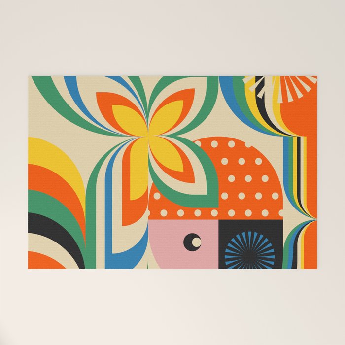 Colorful Flower Girl Welcome Mat Gallery Image 1