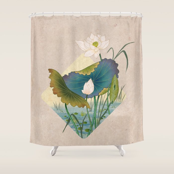lotursflowers C : Minhwa-Korean traditional/folk art Shower Curtain Gallery Image 1