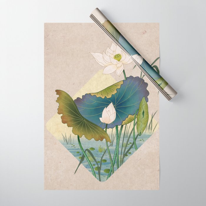 lotursflowers C : Minhwa-Korean traditional/folk art Wrapping Paper Gallery Image 1