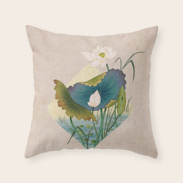 lotursflowers C : Minhwa-Korean traditional/folk art Throw Pillow Gallery Image 6