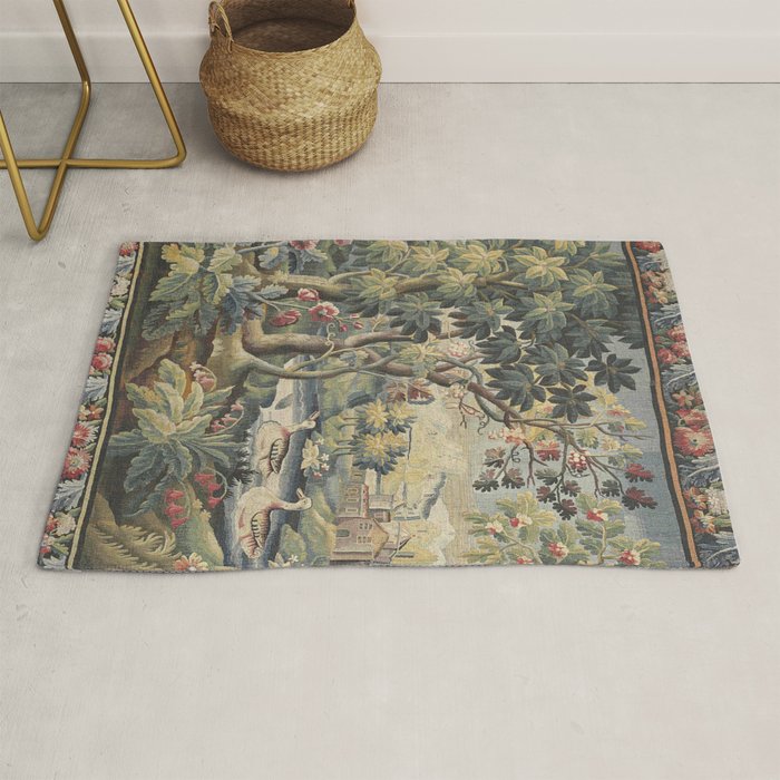 Antique Aubusson French Verdure Tapestry Rug Gallery Image 1