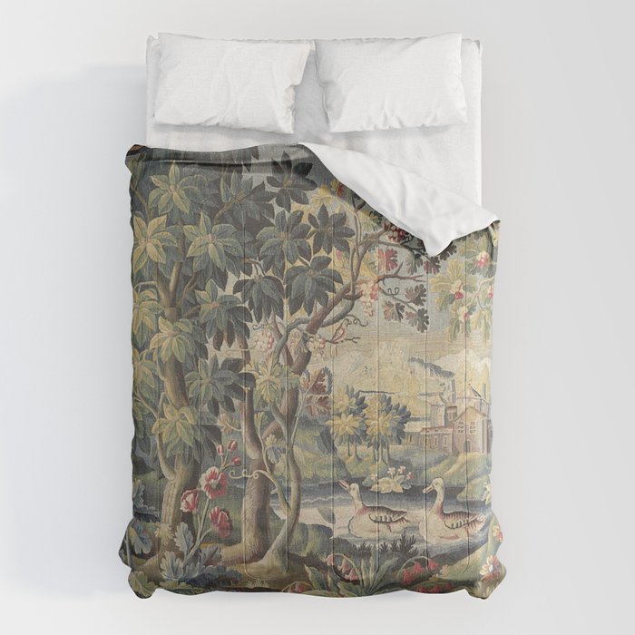 Antique Aubusson French Verdure Tapestry Comforter Gallery Image 1