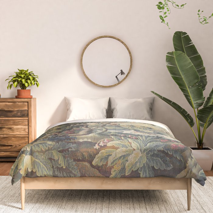Antique Aubusson French Verdure Tapestry Comforter Gallery Image 3