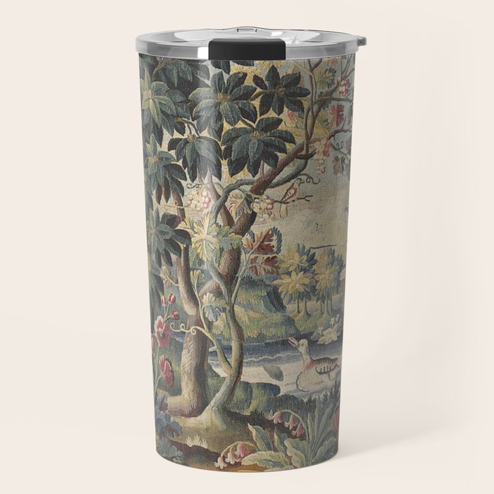 Antique Aubusson French Verdure Tapestry Travel Mug Gallery Image 1