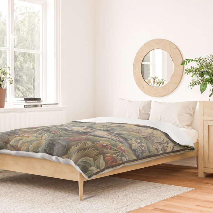 Antique Aubusson French Verdure Tapestry Duvet Cover Gallery Image 2