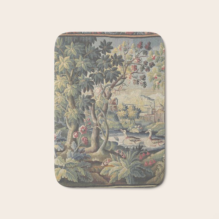 Antique Aubusson French Verdure Tapestry Bath Mat Gallery Image 1