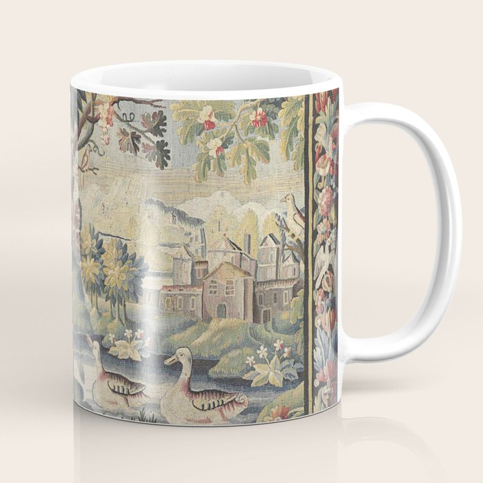 Antique Aubusson French Verdure Tapestry Coffee Mug Gallery Image 1
